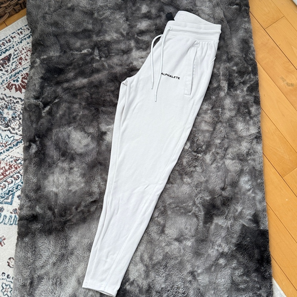 Alphalete Soft White Athletic Joggers - small